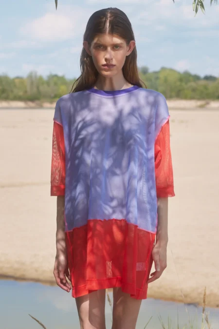 Transparent Long Shirt / color block