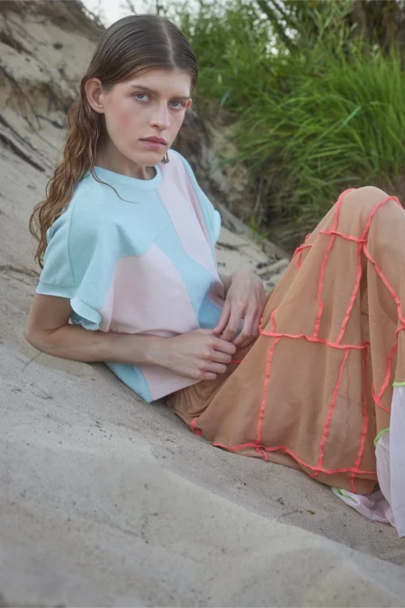 patched frottee shirt