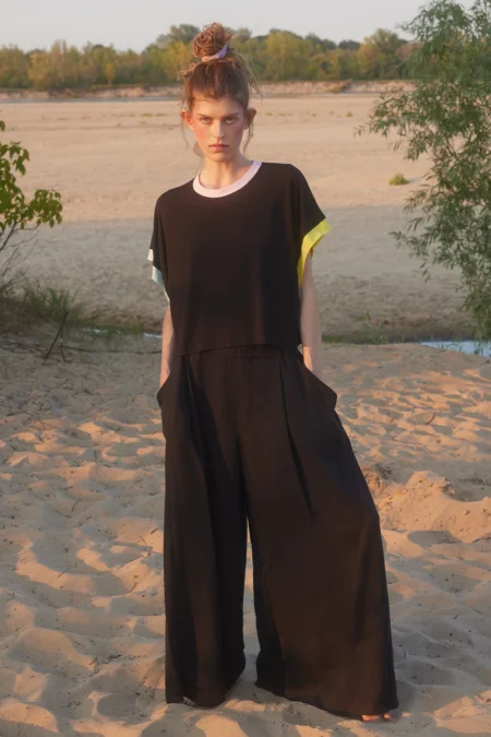 cropped tencel shirt